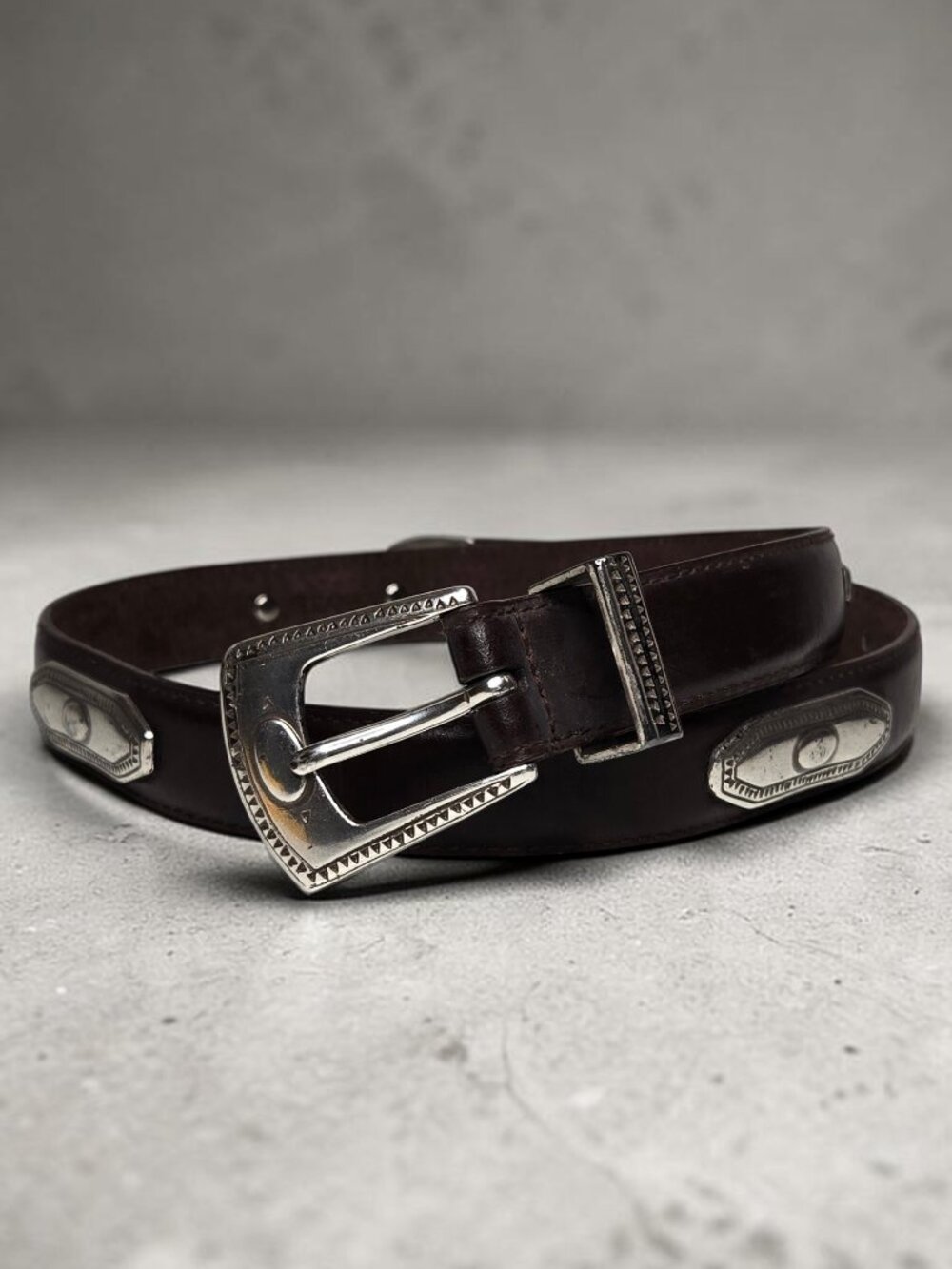 Ritz Brown Leather Western Belt Women's Silver Tone Buckle Cowgirl Rodeo Ranch M